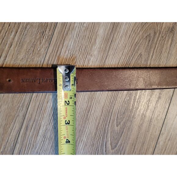 Polo Ralph Lauren Brown Leather Belt Silver Buckle Men's Sz 36 - Picture 12 of 12